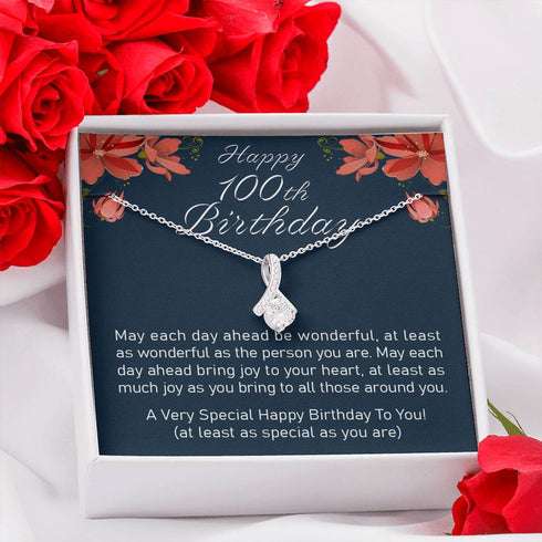 Grandmother Necklace, Very Special Happy 100Th Birthday “ Alluring Beauty Necklace Gifts for Grandmother Rakva