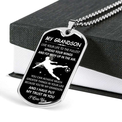 Grandson Dog Tag, To My Grandson Dog Tag : Gifts From Grandparents, Great Grandson Gifts Dog Tag-18 Gifts for Grandson Rakva