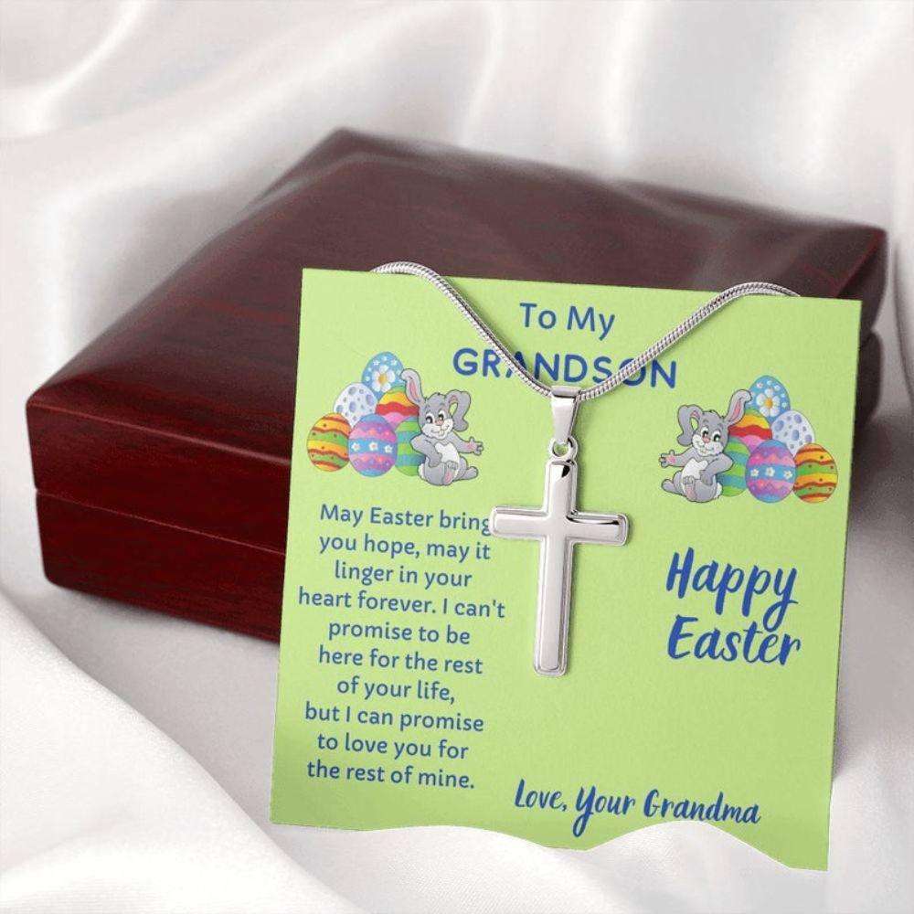 Grandson Necklace, Easter Gift For Grandson, Cross Necklace For Grandson From Grandma Gifts for Grandson Rakva