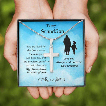 Grandson Necklace, Gift For Grandson From Grandma, Graduation Necklace For Archievement Rakva