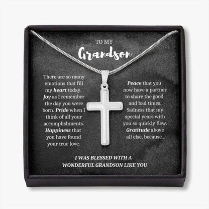 Grandson Necklace Gift, Gift For Grandson From Grandma Grandpa, Wedding Gift For Grandson, Gift For Groom From Nana Gifts for Grandson Rakva