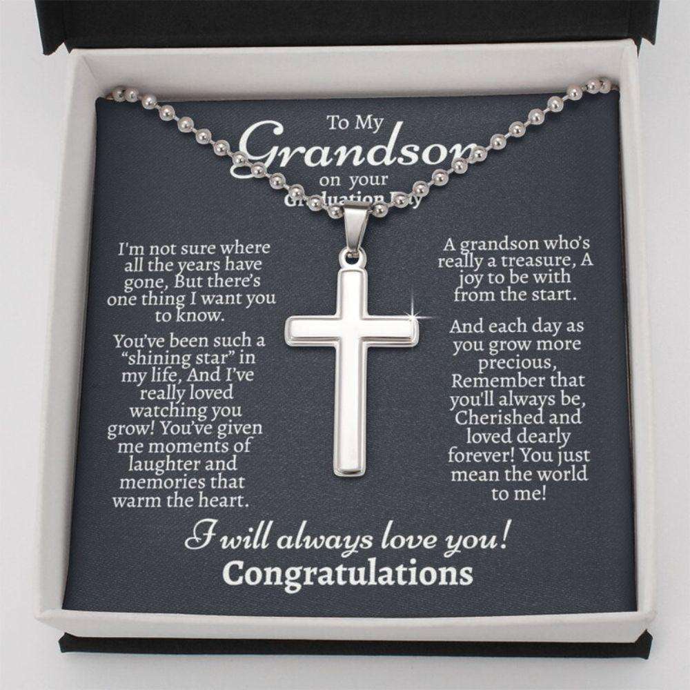 Grandson Necklace, Grandson Graduation Gift, Grandson Graduation Card, Graduation Gift For Grandson, High School Graduation Gift Gifts for Grandson Rakva