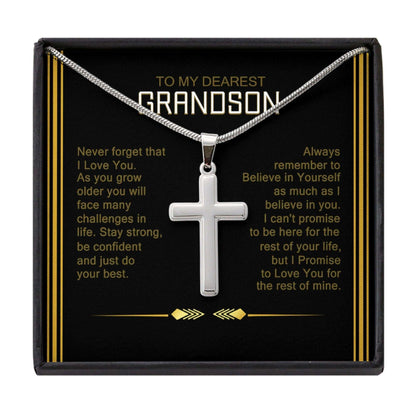 Grandson Necklace, To My Grandson Personalized Necklace “ Grandson Cross Necklace Gift Gifts for Grandson Rakva