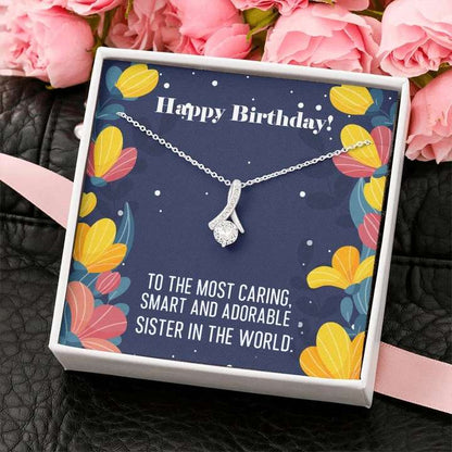 Happy Birthday Gift For Sister Online - 925 Sterling Silver Ribbon Pendant Gifts for Sister Rakva