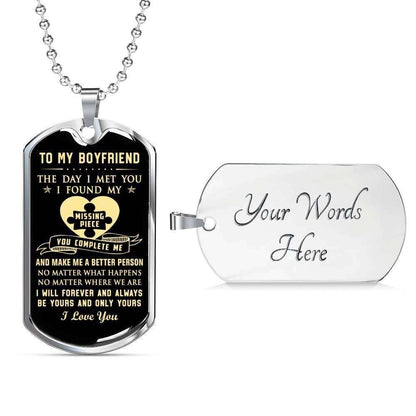 Husband Dog Tag, The Day I Met You I Found My Missing Piece Dog Tag Military Chain Necklace Gift For Him Gifts For Husband Rakva