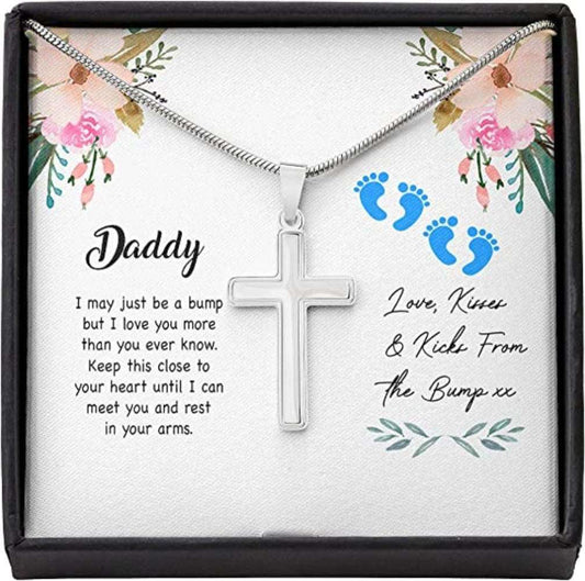 Husband Necklace, Dad Necklace, New 1St First Daddy Bump Kiss Kick Love Necklace Gift Dughter's Day Rakva