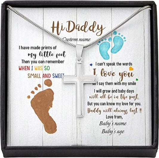 Husband Necklace, Dad Necklace, New 1St First Daddy Bump Kiss Kick Love Necklace Gift For New Dad Dughter's Day Rakva