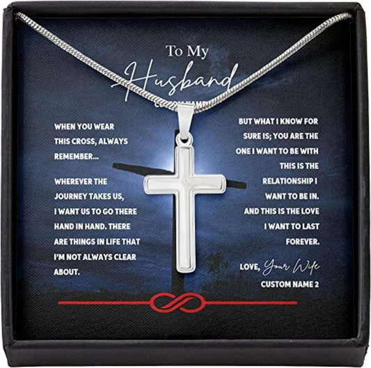 Husband Necklace Gift From Wife Journey Hand Last Forever Necklace Father's Day Rakva