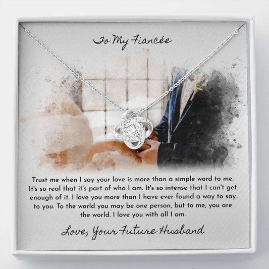 Husband Necklace, To My Fiancee Love Your Future Husband Love Knot Necklace Gifts For Husband Rakva