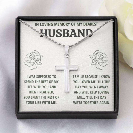 Husband Necklace, To My Husband Gift From Wife Œlife” Remembrance Cross Necklace Gifts For Boyfriend Rakva