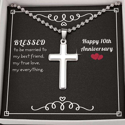 Husband Necklace, To My Husband Necklace Gift “ Blessed 10Th Anniversary Necklace Gifts For Husband Rakva
