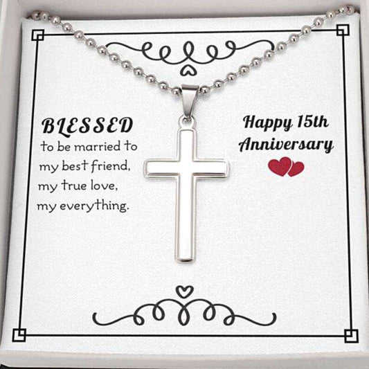 Husband Necklace, To My Husband Necklace Gift “ Blessed 15Th Anniversary Necklace Gifts For Husband Rakva
