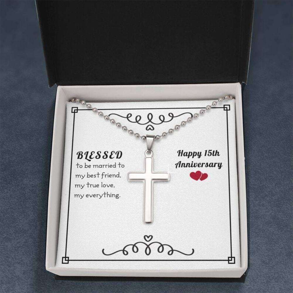 Husband Necklace, To My Husband Necklace Gift “ Blessed 15Th Anniversary Necklace Gifts For Husband Rakva