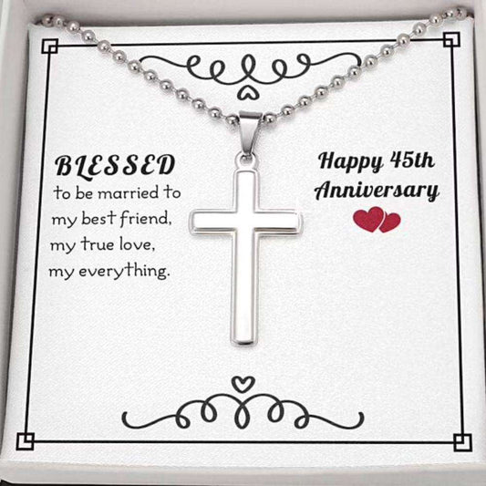 Husband Necklace, To My Husband Necklace Gift “ Blessed 45Th Anniversary Necklace Gifts For Husband Rakva