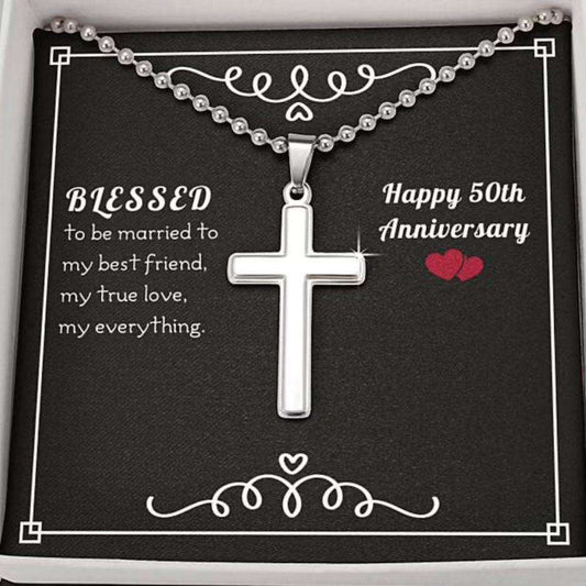 Husband Necklace, To My Husband Necklace Gift “ Blessed 50Th Anniversary Necklace Gifts For Husband Rakva