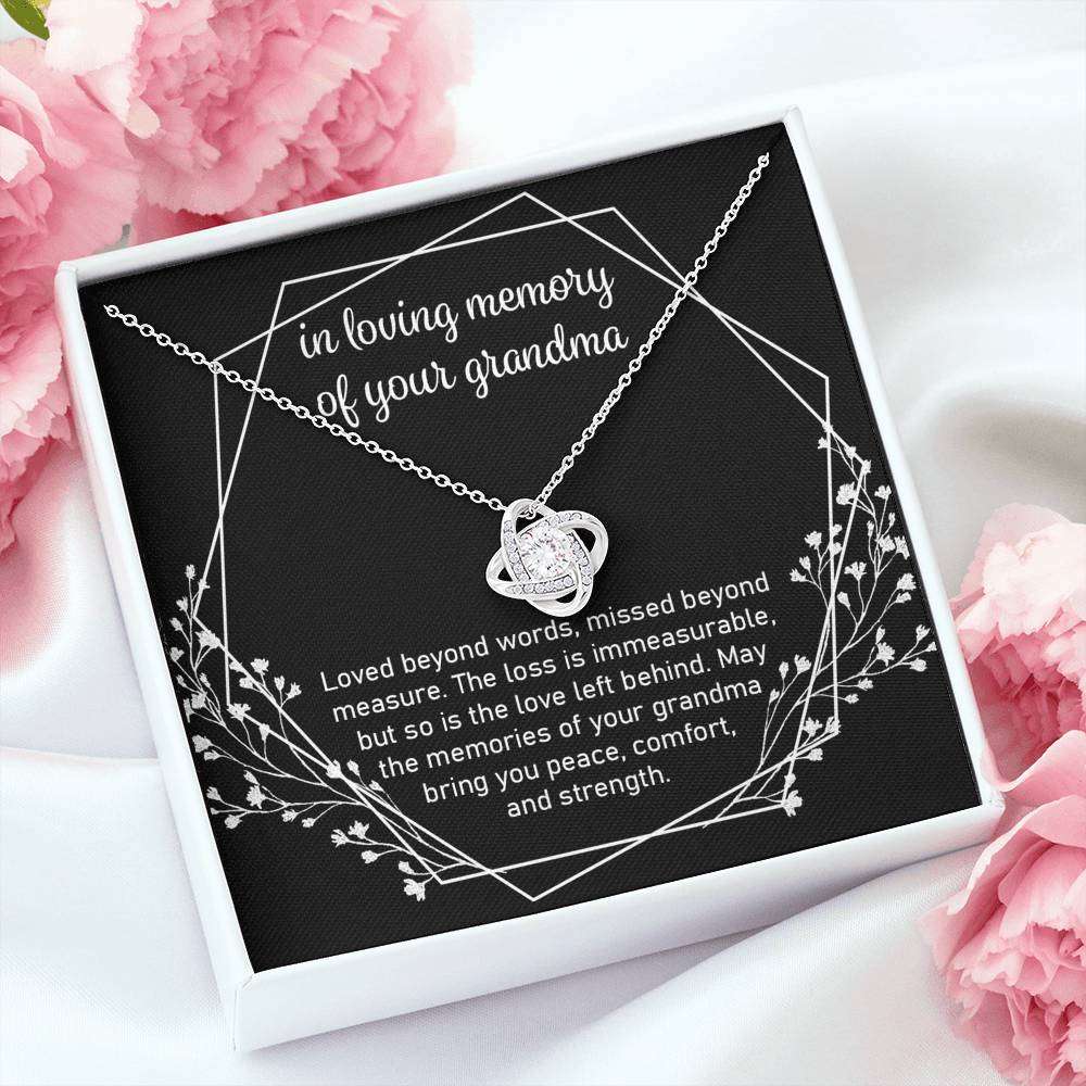 In Loving Memory Of Your Grandma “ Love Knot Necklace Memorials Necklace Rakva