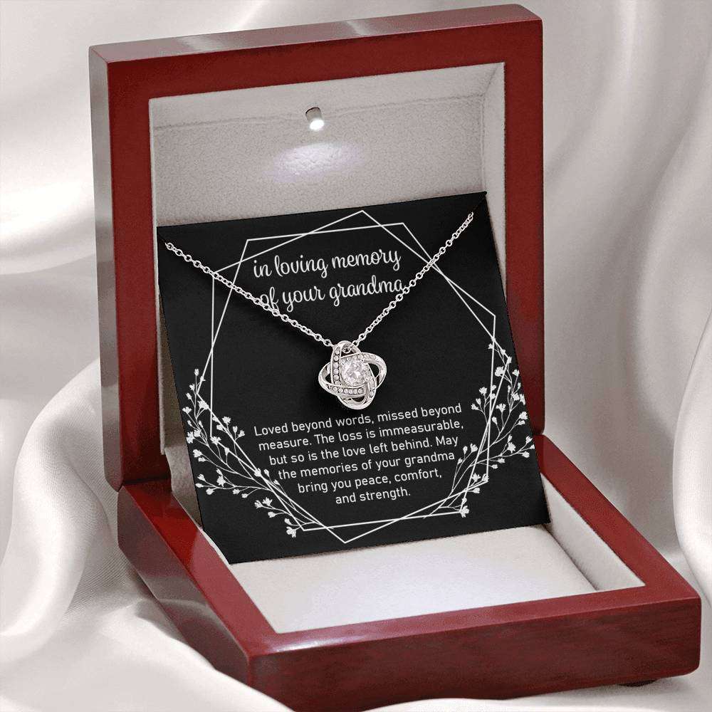 In Loving Memory Of Your Grandma “ Love Knot Necklace Memorials Necklace Rakva