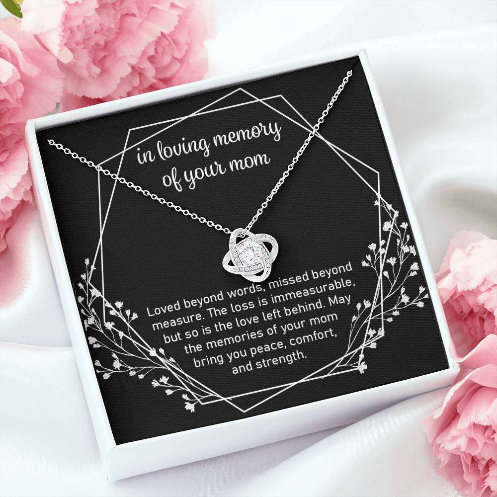 In Loving Memory Of Your Mom “ Love Knot Necklace Memorials Necklace Rakva