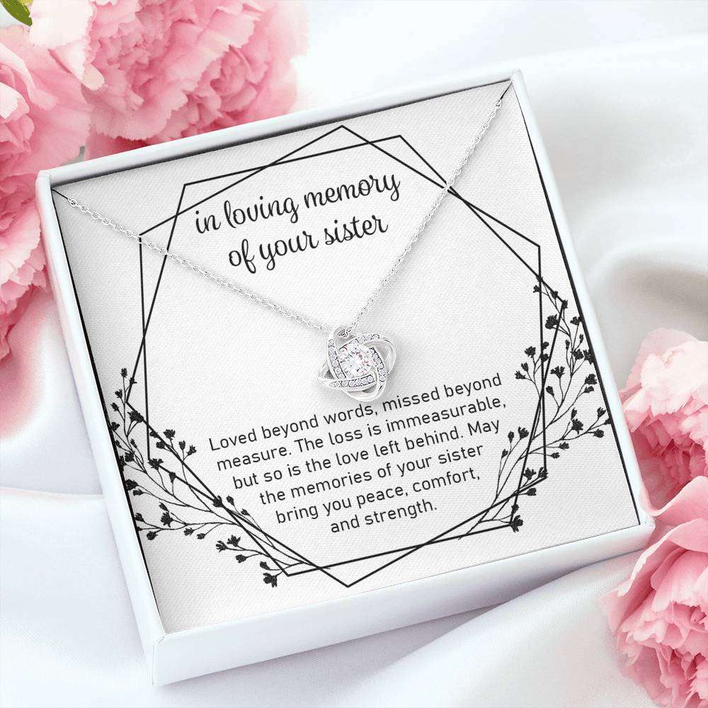 In Loving Memory Of Your Sister “ Love Knot Necklace Memorials Necklace Rakva