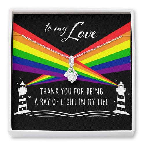 Lgbt Necklace, To My Love A Ray Of Light In My Life “ Lesbian Gay Lgbtq Alluring Beauty Necklace Gifts For Friend Rakva