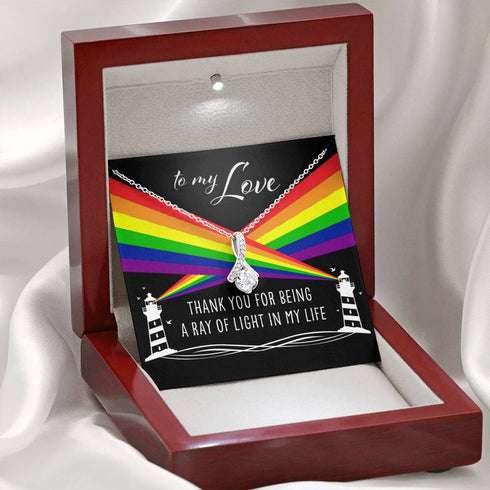 Lgbt Necklace, To My Love A Ray Of Light In My Life “ Lesbian Gay Lgbtq Alluring Beauty Necklace Gifts For Friend Rakva