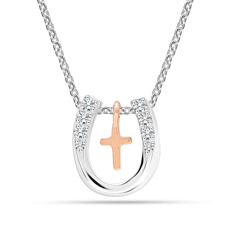 Lucky Embrace: 925 Sterling Silver Cross and Horseshoe Pendant Necklace - Perfect Jewelry Gift for Women and Teens For Self Rakva