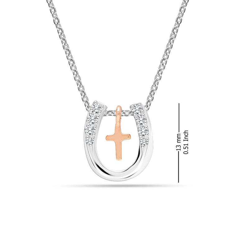 Lucky Embrace: 925 Sterling Silver Cross and Horseshoe Pendant Necklace - Perfect Jewelry Gift for Women and Teens For Self Rakva