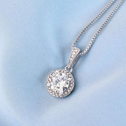 Luminous Beauty: Solitaire Single Stone Pure Silver Necklace For Self Rakva