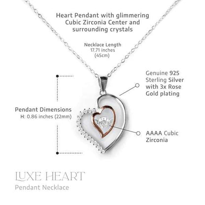 Luxurious Love: Rakva - Luxe Heart 925 Sterling Silver Necklace Set For Self Rakva