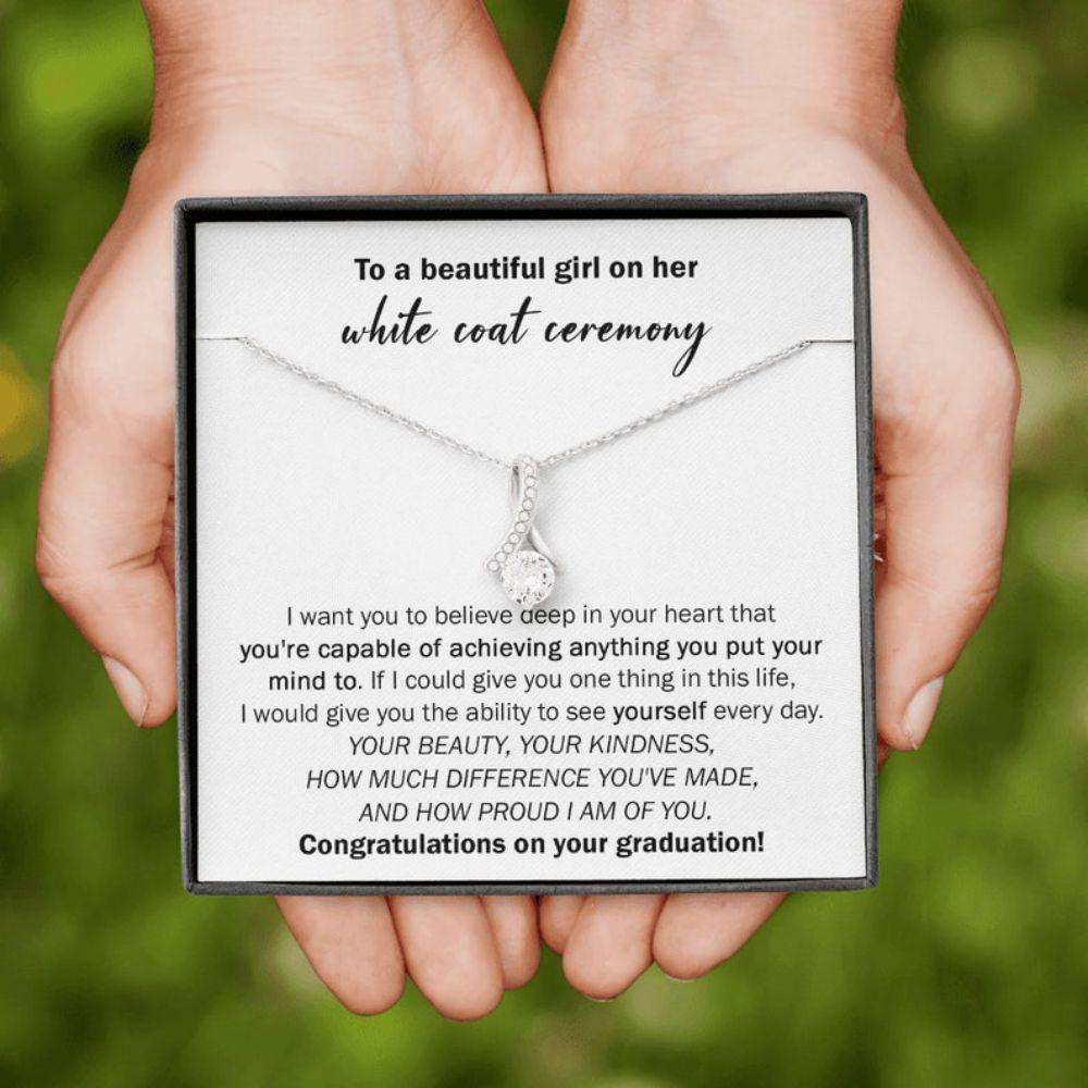 Medical School Graduation Necklace Gift For Woman, White Coat Ceremony Gift, Graduation Gift For Future Medical Doctor, Residency Graduation For Archievement Rakva