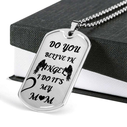 Mom Dog Tag Custom Picture, Mother’S Day Dog Tag, Do You Believe In Angel Dog Tag Necklace Gift For Mom Gifts for Mother (Mom) Rakva
