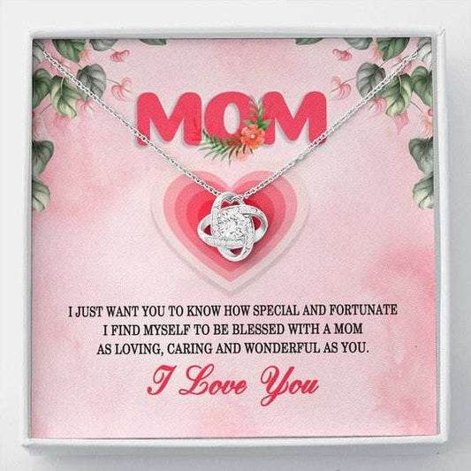 Mom Necklace, A Loving Caring And Wonderful Mother Gift For Mom Love Knot Necklace Gifts for Mother (Mom) Rakva