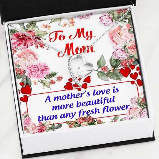 Mom Necklace, A Mother’S Love Is More Beautiful Forever Love Necklace For Mom Gifts for Mother (Mom) Rakva