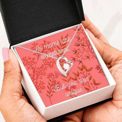 Mom Necklace, All Moms Are Exceptional But You’Re Unique Forever Love Necklace For Mom Gifts for Mother (Mom) Rakva