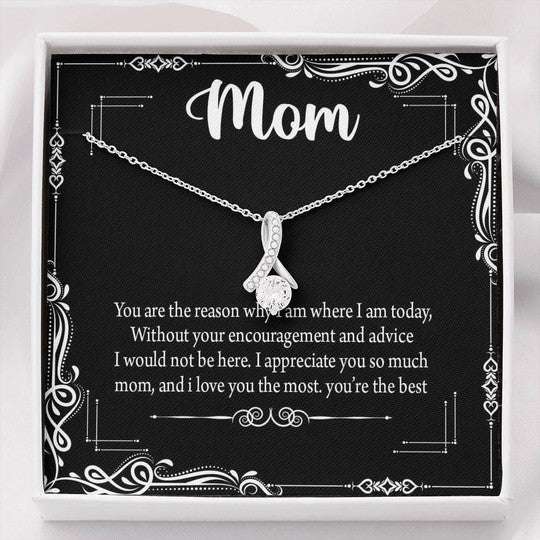 Mom Necklace, Alluring Beauty Necklace Daughter Gift For Mom I Appreciate You So Much Gifts For Daughter Rakva