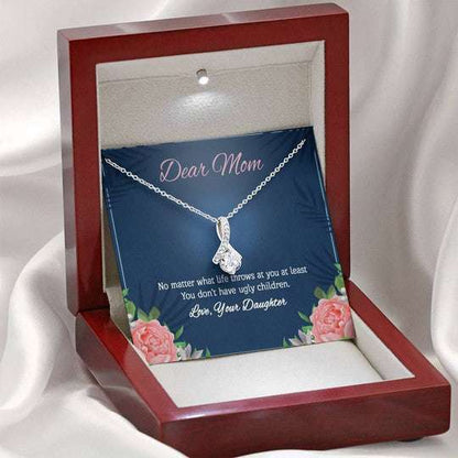 Mom Necklace, Alluring Beauty Necklace Daughter Gift For Mom No Matter What Life Throws At You Gifts For Daughter Rakva