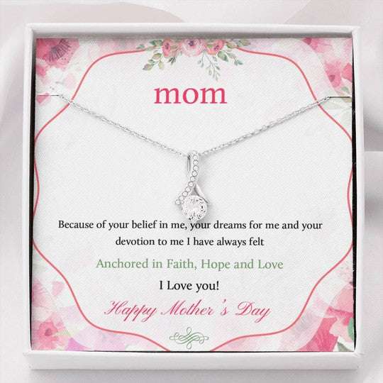 Mom Necklace, Alluring Beauty Necklace Gift For Mom Anchored In Faith Hope And Love Gifts for Mother (Mom) Rakva