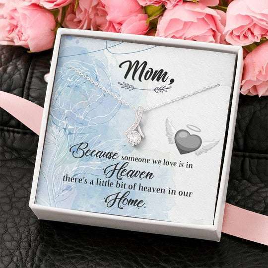 Mom Necklace, Alluring Beauty Necklace Gift For Mom Because Someone We Love Is In Heaven Gifts for Mother (Mom) Rakva