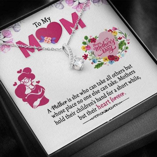 Mom Necklace, Alluring Beauty Necklace Gift For Mom Hold Their Children’S Hand Gifts for Mother (Mom) Rakva