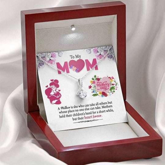 Mom Necklace, Alluring Beauty Necklace Gift For Mom Hold Their Children’S Hand Gifts for Mother (Mom) Rakva