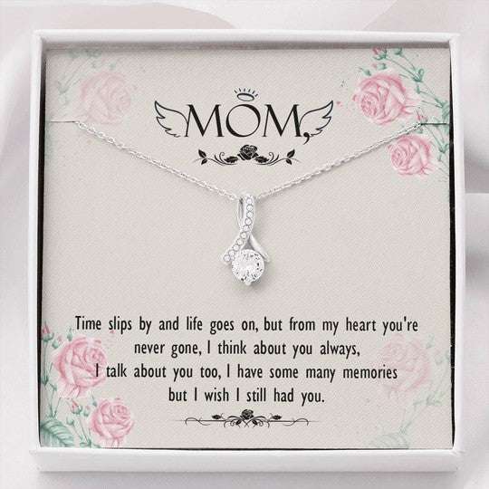 Mom Necklace, Alluring Beauty Necklace Gift For Mom I Think About You Always Gifts for Mother (Mom) Rakva