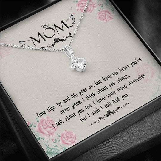 Mom Necklace, Alluring Beauty Necklace Gift For Mom I Think About You Always Gifts for Mother (Mom) Rakva