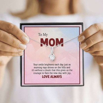 Mom Necklace, Alluring Beauty Necklace Gift For Mom Your Smile Brightens My Each Day Gifts for Mother (Mom) Rakva