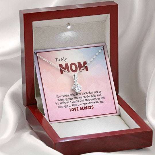 Mom Necklace, Alluring Beauty Necklace Gift For Mom Your Smile Brightens My Each Day Gifts for Mother (Mom) Rakva