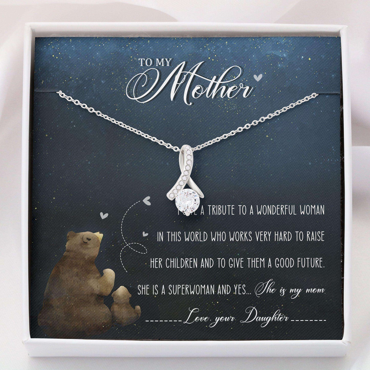 Mom Necklace, Alluring Beauty Necklace “ To My Mother Mother’S Day Necklace Gifts for Mother (Mom) Rakva