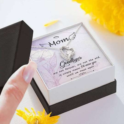 Mom Necklace, Angel Wing Gift For Mom Forever Love Necklace I’Ll Miss You Until We Meet Again Gifts for Mother (Mom) Rakva