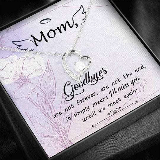 Mom Necklace, Angel Wing Gift For Mom Forever Love Necklace I’Ll Miss You Until We Meet Again Gifts for Mother (Mom) Rakva