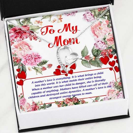 Mom Necklace, Anniversary Gift For Mom With Message Card Forever Love Necklace Gifts for Mother (Mom) Rakva