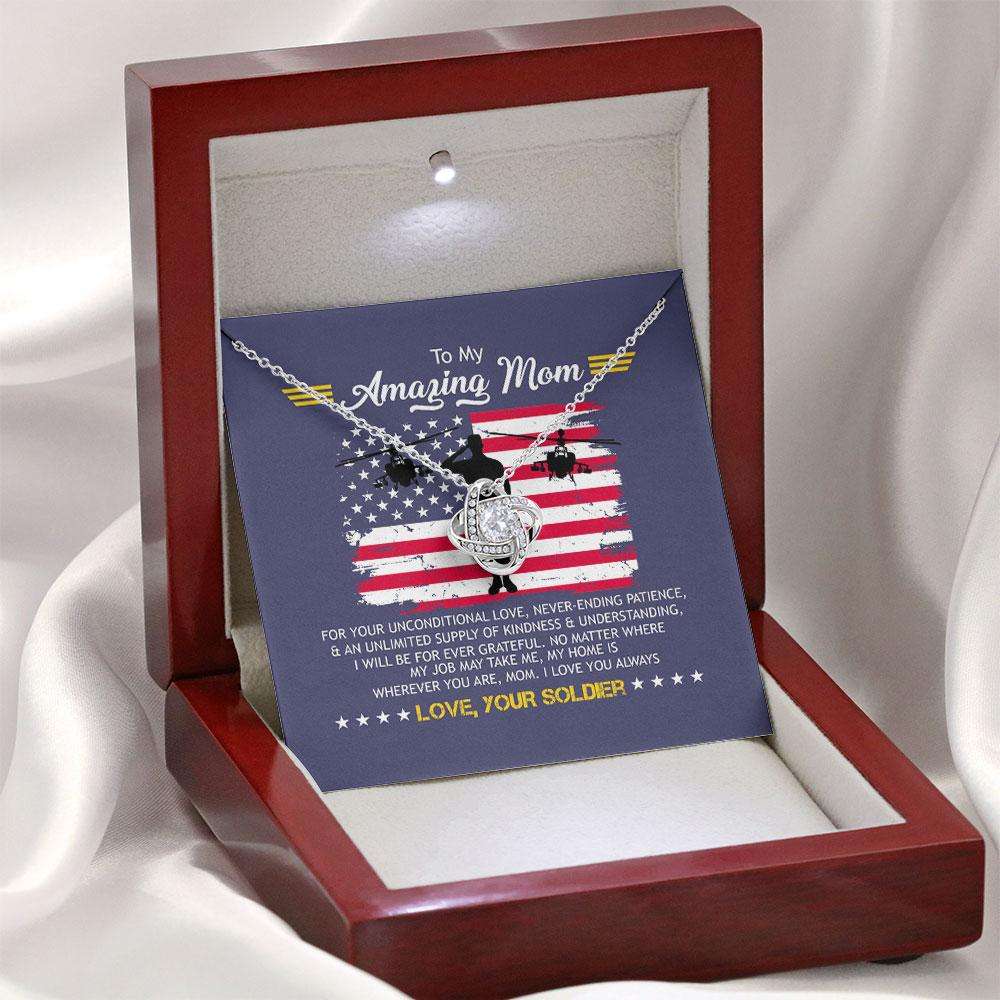 Mom Necklace, Army Mom Gift, Military Mom Cz Necklace Gift, Gift For Mom From Soldier, Us Army Gift For Mom Custom Necklace Gifts for Mother (Mom) Rakva