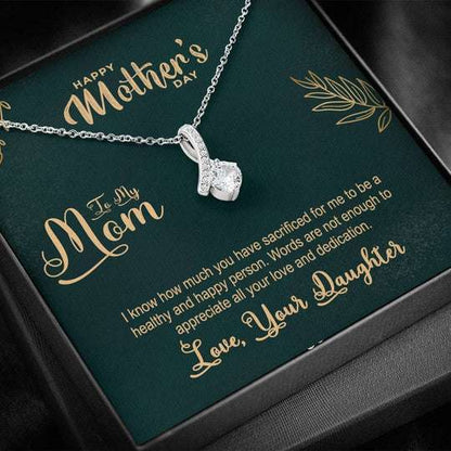 Mom Necklace, Beauty Necklace Gift For Mom Words Are Not Enough To Appreciate All Your Love Gifts for Mother (Mom) Rakva